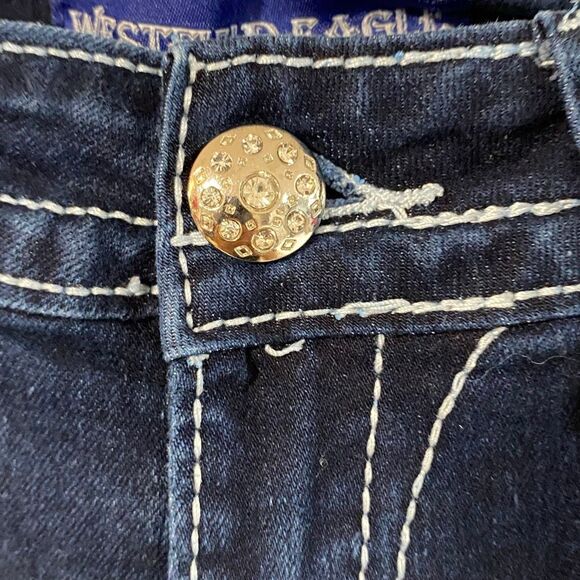 Westfield Eagle Dark Wash Bootcut Jeans Size 5 β Contrast Stitching, Western Sty - Picture 10 of 11